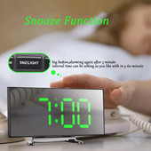 LOYLOV modes izliekta ekrāna pulkstenis galddatora elektroniskais pulkstenis mājas guļamistaba liela ekrāna LED spogulis izslēgts pulkstenis modinātājs