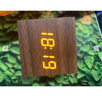 60*60*60mm LED fa ébresztőóra óra asztali hangvezérlés digitális fa Despertador elektronikus USB/AAA tápellátású órák dekoráció
