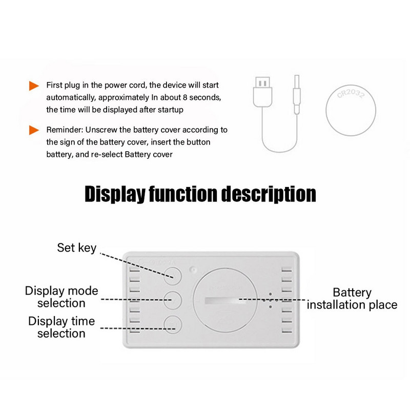 Ceas deşteptător cu mini oglindă cu LED Mobilier pentru casă Birou cu ceas electronică Decorare dormitor digitală Masă şi accesoriu Ora inteligentă