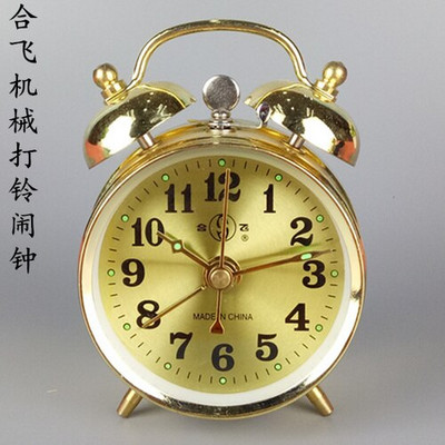 Retro mechaninis žadintuvas Metalinis auksinis stalinis laikrodis Kūrybinis miegamasis prie lovos stalinis žadintuvas Laikrodis vištienos peck ryžių dovana