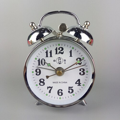 Retro mechaninis žadintuvas Metalinis auksinis stalinis laikrodis Kūrybinis miegamasis prie lovos stalinis žadintuvas Laikrodis vištienos peck ryžių dovana