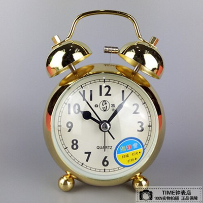 Retro mechaninis žadintuvas Metalinis auksinis stalinis laikrodis Kūrybinis miegamasis prie lovos stalinis žadintuvas Laikrodis vištienos peck ryžių dovana