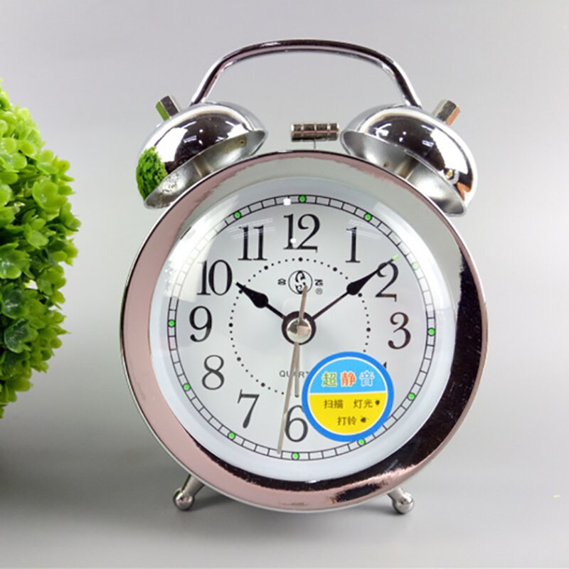 Retro mechaninis žadintuvas Metalinis auksinis stalinis laikrodis Kūrybinis miegamasis prie lovos stalinis žadintuvas Laikrodis vištienos peck ryžių dovana
