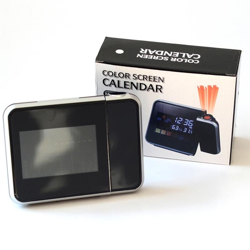 LED skaitmeninė projekcija žadintuvas Temperatūra termometras stalas laikas data ekranas projektorius kalendorius USB įkroviklis stalinis LED laikrodis