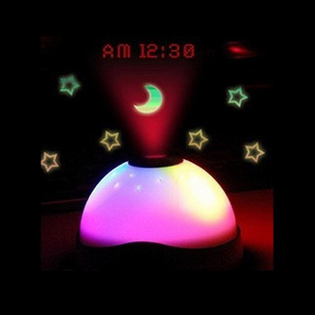 Πολύχρωμο ρολόι προβολής Αστέρι Ουρανό Φωτάκι νύχτας LED Μαγικό ψηφιακό έναστρο ξυπνητήρι Ώρα Διακόσμηση τραπεζιού σπιτιού WY527