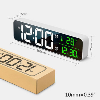 Ηλεκτρονική LED Ψηφιακή Μεγάλη Οθόνη Πρωινό Ξυπνητήρι Μουσική Φωτεινότητα Επαναφορτιζόμενο ρολόι USB Χρονοδιακόπτης αναβολής για το γραφείο του σπιτιού