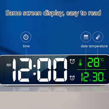 Ηλεκτρονική LED Ψηφιακή Μεγάλη Οθόνη Πρωινό Ξυπνητήρι Μουσική Φωτεινότητα Επαναφορτιζόμενο ρολόι USB Χρονοδιακόπτης αναβολής για το γραφείο του σπιτιού