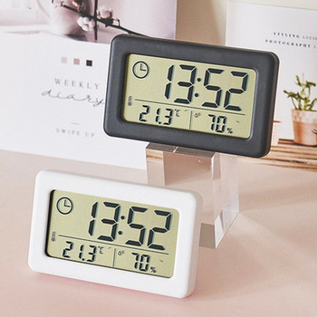 Ψηφιακό ρολόι LCD οθόνη θερμοκρασίας και υγρασίας Ρολόι επιτραπέζιο ρολόι σκανδιναβικού στυλ Φορητό ρολόι τοίχου για το σπίτι