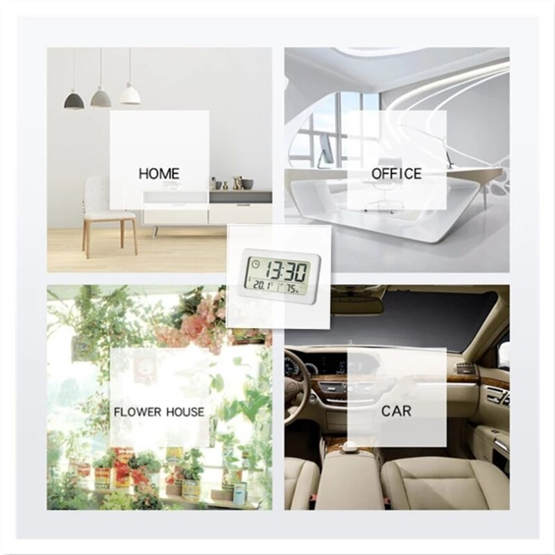 Ceas digital Ceas LCD cu afișare a temperaturii și umidității Ceas de masă în stil nordic Ceas digital Ceas de perete portabil pentru casă