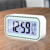 Digitális elektronikus ébresztőóra, naptári hőmérő, csendes asztali óra, álmosító funkció, irodai LED háttérvilágítás, asztali óra