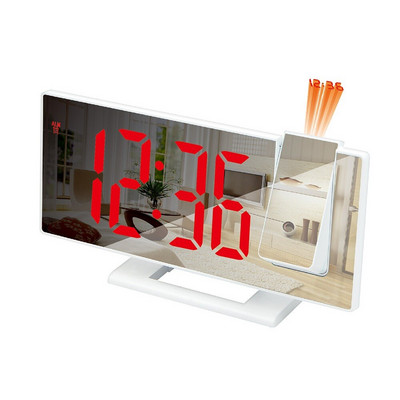 LED skaitmeninis veidrodinis žadintuvas Laikrodis Stalas Elektroniniai staliniai laikrodžiai USB Wake Up FM radijo Laiko projektorius Snaudimo funkcija 2 žadintuvas