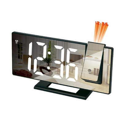 LED skaitmeninis veidrodinis žadintuvas Laikrodis Stalas Elektroniniai staliniai laikrodžiai USB Wake Up FM radijo Laiko projektorius Snaudimo funkcija 2 žadintuvas