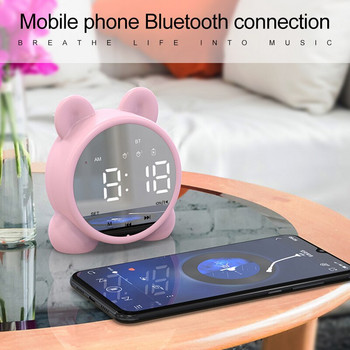 Cute Cat με ηχείο Bluetooth Ξυπνητήρι, Ψηφιακό ρολόι Led για κορίτσια Ξυπνητήρι δίπλα στο κρεβάτι Θερμοκρασία αφύπνισης, Ξυπνητήρι αναβολής