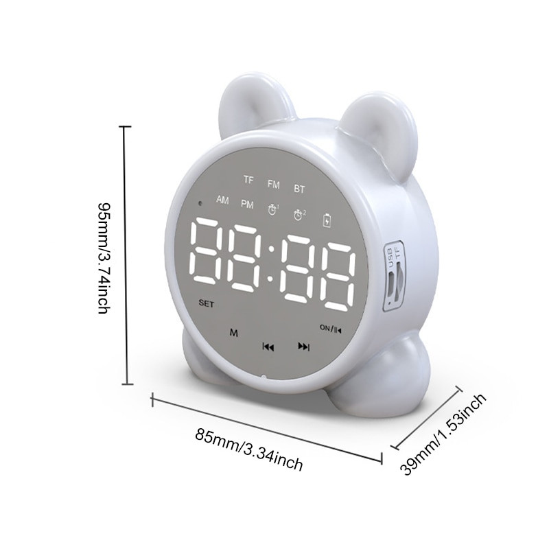 Mielas Cat Bluetooth garsiakalbis žadintuvas, LED skaitmeninis laikrodis mergaičių lovos žadintuvas pažadinimo temperatūra, snaudimo žadintuvas
