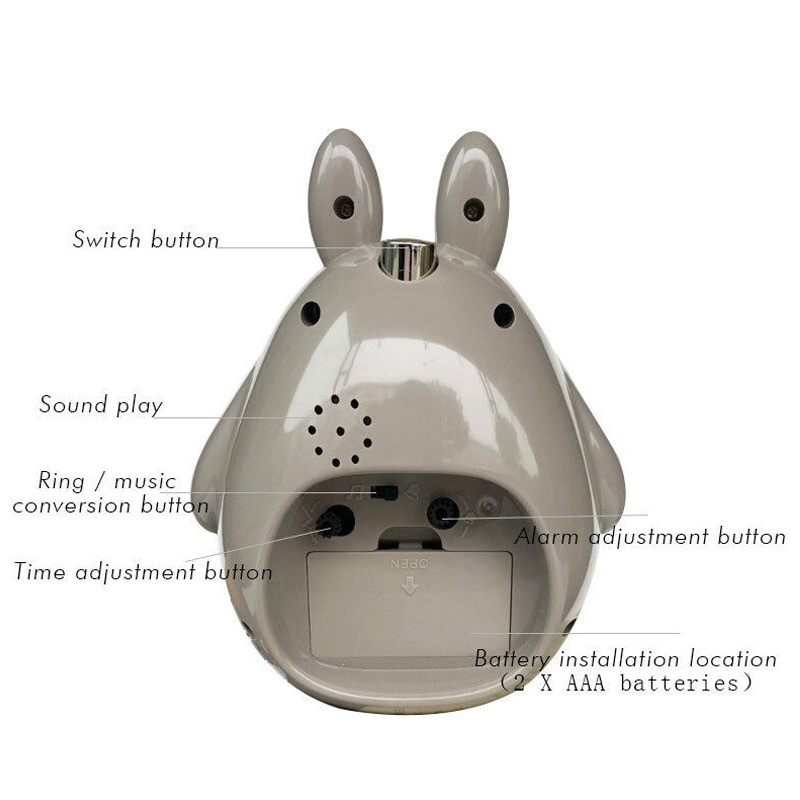 Modernaus dizaino žadintuvas Puikūs vaikų kvarcinis stalas Animacinis filmas Totoro žadintuvas Studentų namų dekoras Relogio De Parede 2021 Nauja