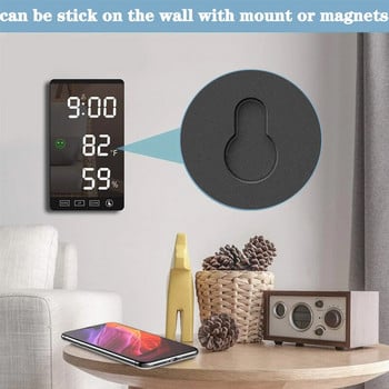 Καθρέφτης LED Ξυπνητήρι Ψηφιακό ρολόι Ένδειξη θερμοκρασίας υγρασίας Θύρα εξόδου USB Κουμπί αφής Αναβολή Επιτραπέζιο Ηλεκτρονικό ρολόι