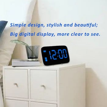 Ξυπνητήρι LED Φωνητικός έλεγχος Μεγάλη οθόνη Ψηφιακό ρολόι Αναβολή στο κρεβάτι Ηλεκτρονικό τραπέζι Ξυπνητήρι Αναφορά ώρας