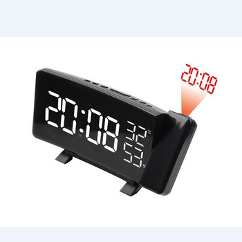 Ρολόι ραδιοφώνου FM τριών χρωμάτων προβολής χρόνου FM 180 Περιστρεφόμενο ψηφιακό θερμόμετρο LED με κυρτή οθόνη Θερμόμετρο Υγρόμετρο Αναβολή Ξυπνητήρι
