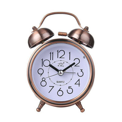 3 hüvelykes klasszikus ébresztőóra Vintage retro, csendes mutatós órák Hangos ébresztőóra kettős csengő éjszakai világítással, éjjeli hálószoba
