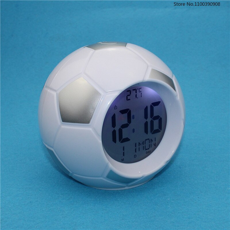 Futbolo skaitmeninis žadintuvas LED naktinis apšvietimas vaikams miegamojo stalinė lempa Biuras Kelionių valdymas balsu stalinis laikrodis Naktinė šviesa Sveglia