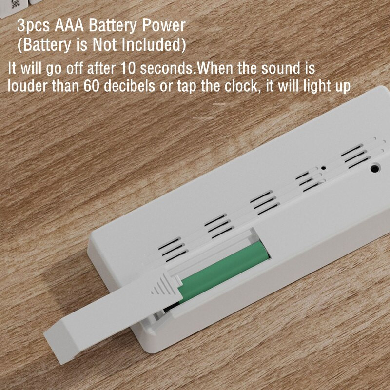 Balso valdymo veidrodinis žadintuvas Skaitmeninė temperatūra Dvigubi žadintuvai Snausti Stalinis stalinis laikrodis 12/24h LED laikrodžiai