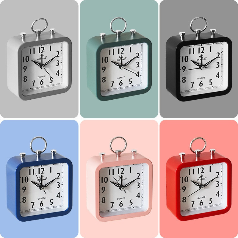 Šiaurės šalių skaitmeninis žadintuvas kvadratinis mažas miegamojo laikrodis Kompaktiškas kelionės nešiojamas žadintuvas Paprastas miegamojo stalinis namų dekoravimas