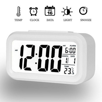 LED Ψηφιακό Ξυπνητήρι Έξυπνο ηλεκτρονικό Ψηφιακό Ξυπνητήρι Επιτραπέζιο ρολόι οικιακού γραφείου Θερμοκρασία οπίσθιου φωτισμού ρολόγια ημερολογίου τεμπέλης δεδομένων
