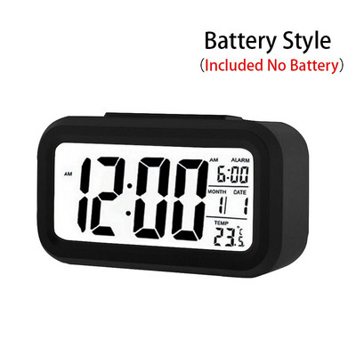 Ceas cu alarmă digitală cu LED Ceas cu alarmă digitală, electronică inteligentă, ceas de birou, iluminare din spate, la birou, la domiciliu, temperatură, date leneșe, calendar, ceasuri