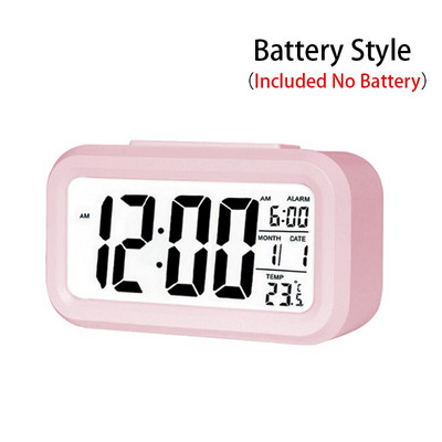 Ceas cu alarmă digitală cu LED Ceas cu alarmă digitală, electronică inteligentă, ceas de birou, iluminare din spate, la birou, la domiciliu, temperatură, date leneșe, calendar, ceasuri