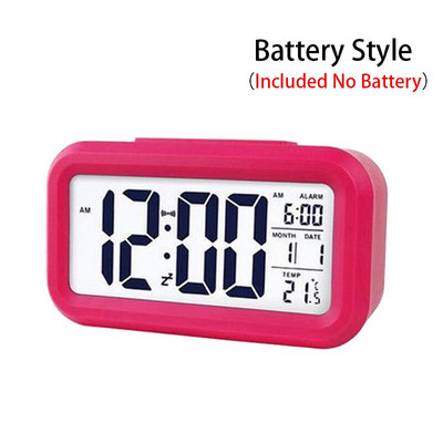 Ceas cu alarmă digitală cu LED Ceas cu alarmă digitală, electronică inteligentă, ceas de birou, iluminare din spate, la birou, la domiciliu, temperatură, date leneșe, calendar, ceasuri