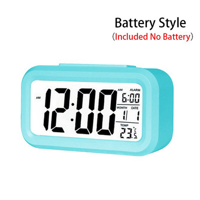 Ceas cu alarmă digitală cu LED Ceas cu alarmă digitală, electronică inteligentă, ceas de birou, iluminare din spate, la birou, la domiciliu, temperatură, date leneșe, calendar, ceasuri