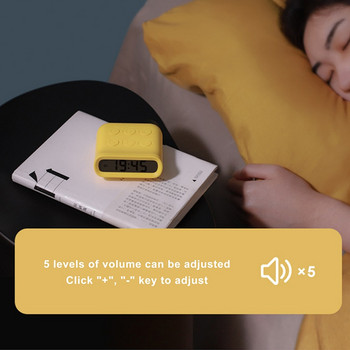 Μικρό Mini Snooze Ξυπνητήρι Ηλεκτρονική ένδειξη ώρας LED Κυβικό πλαστικό Έξυπνος οπίσθιος φωτισμός αισθητήρας Ρολόγια για υπνοδωμάτιο, γραφείο