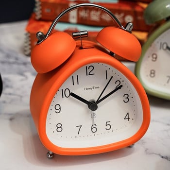 Μεταλλικό Ρολόι Ξυπνητήρι Φοιτητικό ξύπνημα Παιδικό ρολόι δίπλα στο κρεβάτι Φως νύχτας Απλό μοντέρνο μονόχρωμο επιτραπέζιο ρολόι 4 ιντσών