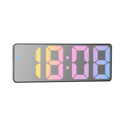 Akrilo/veidrodinio skaitmeninio žadintuvo valdymas balsu Spalvingas šriftas Naktinis režimas Stalo laikrodis Snausti 12/24 val. elektroniniai LED laikrodžiai
