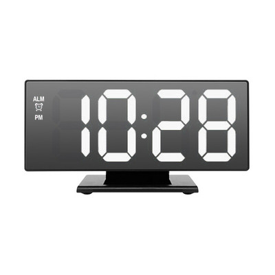 Digitális ébresztőóra LED-es tüköróra többfunkciós szundi megjelenítési idő Éjszakai LCD fény asztali USB-kábel szállítás