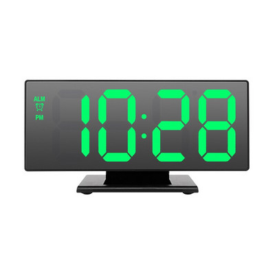 Digitális ébresztőóra LED-es tüköróra többfunkciós szundi megjelenítési idő Éjszakai LCD fény asztali USB-kábel szállítás
