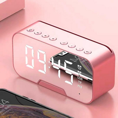 HiFi zeneoszlop vezeték nélküli hangszóró tükör ébresztőóra Bluetooth-kompatibilis kihangosító hívás mélynyomó otthoni dekoráció Jó digitális