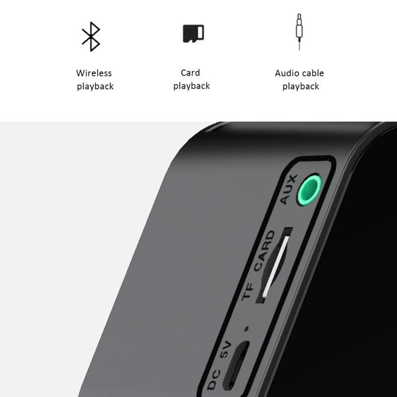 HiFi zeneoszlop vezeték nélküli hangszóró tükör ébresztőóra Bluetooth-kompatibilis kihangosító hívás mélynyomó otthoni dekoráció Jó digitális