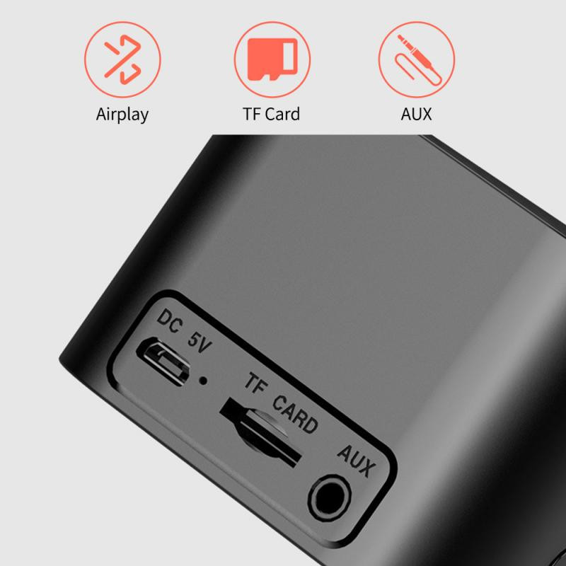 HiFi zeneoszlop vezeték nélküli hangszóró tükör ébresztőóra Bluetooth-kompatibilis kihangosító hívás mélynyomó otthoni dekoráció Jó digitális