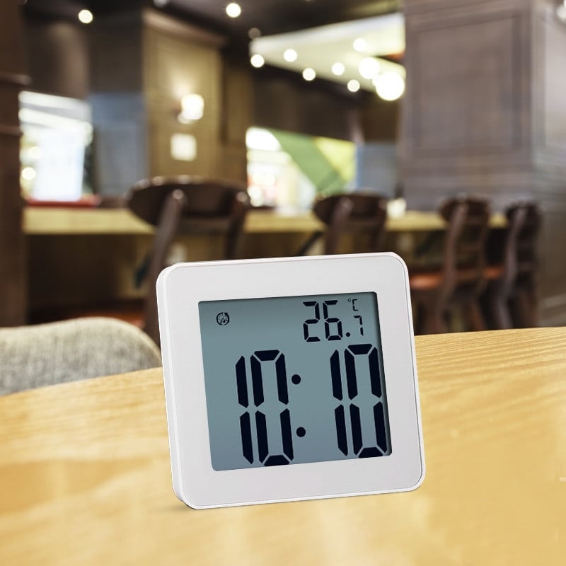 Új digitális fürdőszobai órák Egyszerű LCD elektronikus ébresztőóra Vízálló órák Hőmérséklet fürdőszobai ébresztőóra függő időzítő