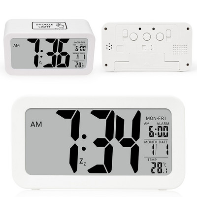 Senzor de lumină pentru ceas cu alarmă inteligent TXL, afișaj de temperatură pentru ziua calendarului, ceas digital pentru copii, iluminare din spate pentru copii, dimmer automat