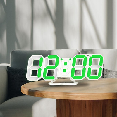 3D láb Digitális ébresztőóra Asztal Hálószoba Lakberendezés Tanulmányasztal Slient 12/24 órás Idő Dátum Hőmérséklet Elektronikus óra