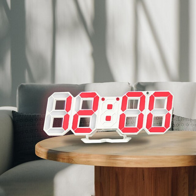 3D láb Digitális ébresztőóra Asztal Hálószoba Lakberendezés Tanulmányasztal Slient 12/24 órás Idő Dátum Hőmérséklet Elektronikus óra