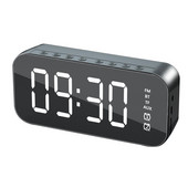 Vezeték nélküli Bluetooth hangszóró FM rádióval LED tükör ébresztőóra Mélynyomó Zenelejátszó Szundi asztali óra Dropshipping