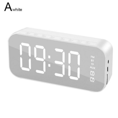 Vezeték nélküli Bluetooth hangszóró FM rádióval LED tükör ébresztőóra Mélynyomó Zenelejátszó Szundi asztali óra Dropshipping