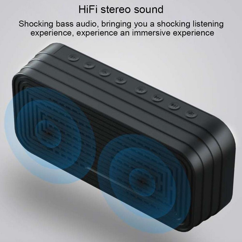 Vezeték nélküli Bluetooth hangszóró FM rádióval LED tükör ébresztőóra Mélynyomó Zenelejátszó Szundi asztali óra Dropshipping
