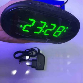 Ρολόι AM/FM LED Ηλεκτρονικό επιτραπέζιο Ξυπνητήρι Ψηφιακό επιτραπέζιο ραδιόφωνο Δώρο Αναλώσιμα γραφείου οικιακής χρήσης Λειτουργία αναβολής Ξυπνητήρι Ρολόι ΗΠΑ Βύσμα