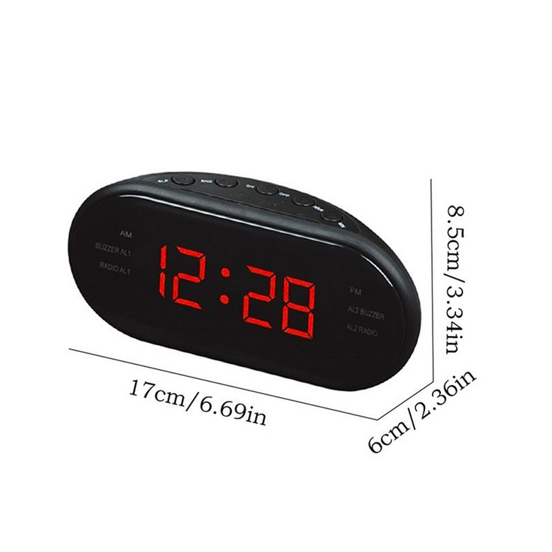 AM/FM LED óra Elektronikus asztali ébresztőóra Digitális asztali rádió Ajándék Otthoni Irodai kellékek Szundi funkció Ébresztőóra US Plug