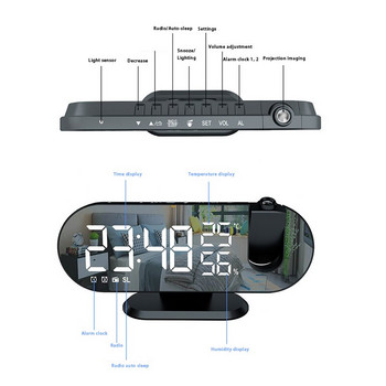 Ξυπνητήρι τρισδιάστατης προβολής Ηλεκτρονικά LED Ψηφιακά ρολόγια Επιτραπέζιος προβολέας ραδιοφώνου USB FM ώρας Snooze Ρολόι Ρολόι κρεβατοκάμαρας