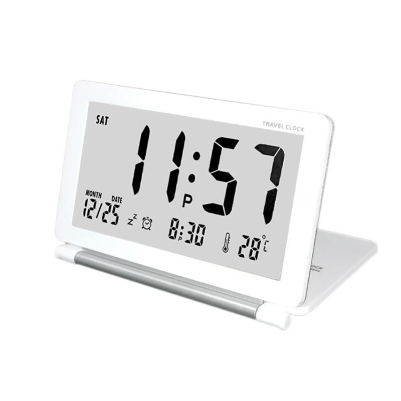 Forró elektronikus ébresztőóra utazási óra Többfunkciós csendes LCD digitális nagy képernyős összecsukható asztali óra hőmérséklet dátum idő